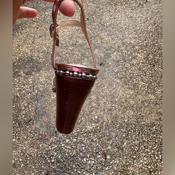 Gorgeous Like New Coach Rose Gold Sexy Silver Studded Balls Chunky Heel - Picture 4 of 17